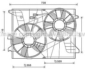 AVA QUALITY COOLING ol7572 -  Вентилятор, охлаждение двигателя